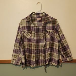 Vintage style plaid jacket with zipper